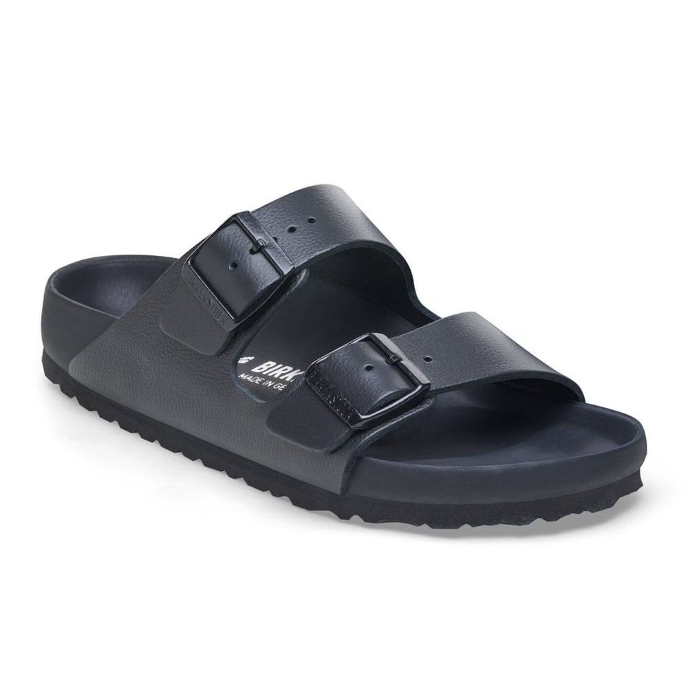Birkenstock Black Leather Two-Strap Arizona Men's Sandals